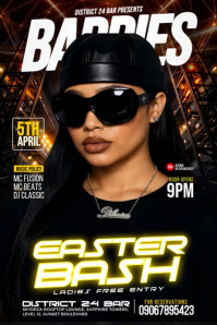 Black Neon Nightclub Event Pinterest Graphic Video template