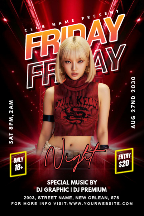 Modèle Black Neon Nightclub Event Poster | PosterMyWall