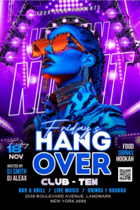 Black Neon Nightclub Event Poster Video template