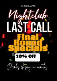 Black Neon Nightclub Event Promotion A4 template