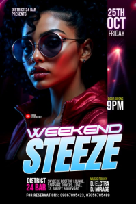Black Neon Nightclub Event Promotion Pinterest Graphic Video Pinterest-grafik template
