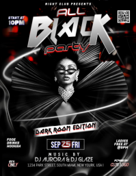 Black Neon Nightclub Party Flyer ใบปลิว (US Letter) template