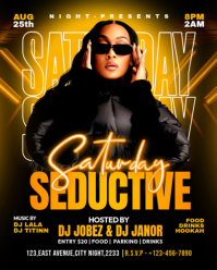 Black Neon Nightclub Party Instagram Portrait template