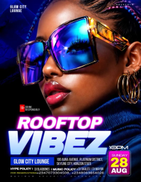 Noir Rooftop Party ใบปลิว Template