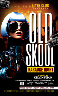 Black Neon Old School Night Party Flyer Us Legal template