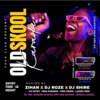 Black Neon   Old School Party  Instagram Post template