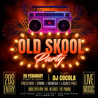 Black Neon Old School Party Instagram Post Video template
