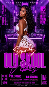 Czarny Old School Party Indaba yaku-Instagram Template