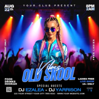 สีดำ Old Skool Club Event Isikwele Template