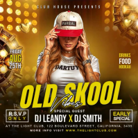 Zwart Old Skool Club Night Instagram-bericht Template