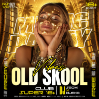 Black Old Skool Music Party Iphosti le-Instagram Template