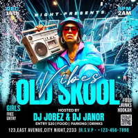 Black Old Skool Night Party Iphosti le-Instagram Template