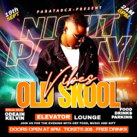 Black Old Skool Party Night Pos Instagram Template