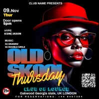 Black Neon Old Skool Thursday  Square (1:1) template