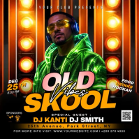 Black Neon Old Skool Vibes Party Instagram Post Video Iphosti le-Instagram template