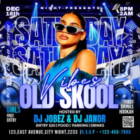 Black Old Skool Vibes Party Publicación de Instagram Template