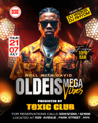 Black Neon Oldies Mega Vibes Party Template Instagram Portrait