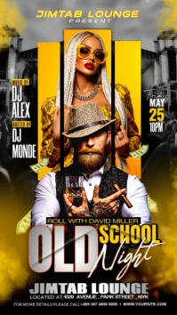 Black Neon Oldies Night Party Flyer Instagram Story template