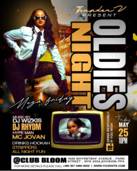 Black Neon Oldies Night Party Flyer Instagram Portrait template
