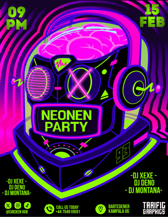 Copy of Black Neon Party Flyer (us Letter) | PosterMyWall