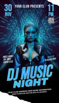 Black Neon Party Flyer Business Card Wizytówka template