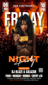 Black Neon Party Flyer Business Card นามบัตร template