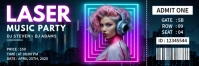 Black Neon Party  Twitter Banner template