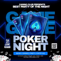 Black Neon Poker Night Instagram Post Video template