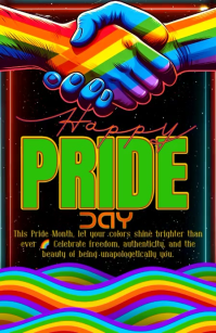Black Neon Pride Month Celebration Half Page Wide Video Halv side bred template