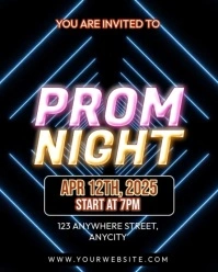 Black Neon Prom Night Instagram Portrait template