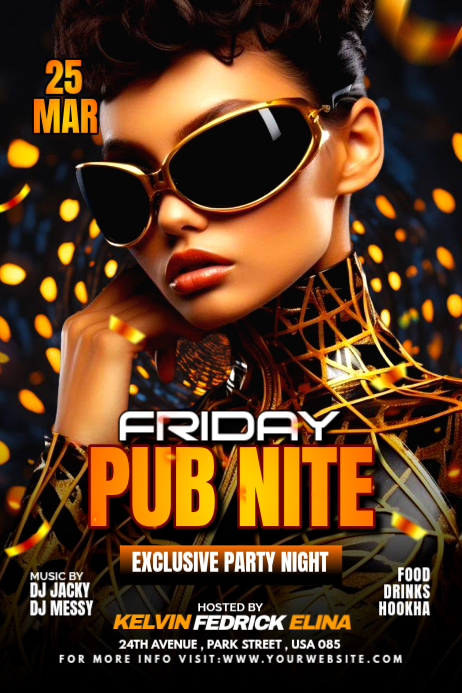 Black Pub Night Event Posters Template | PosterMyWall