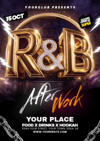 สีดำ R&B After Work Party A5 Template