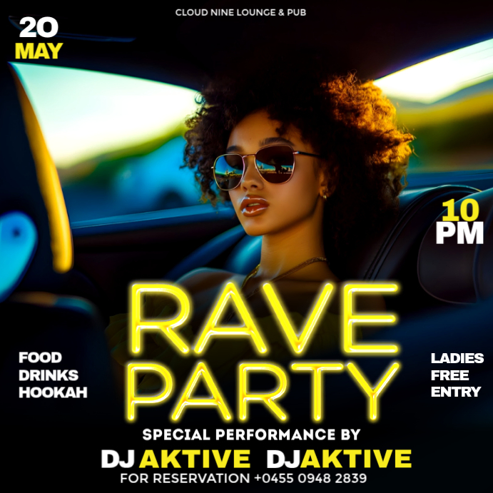 Post Rave Black Rave Party Instagram Ad Template | PosterMyWall