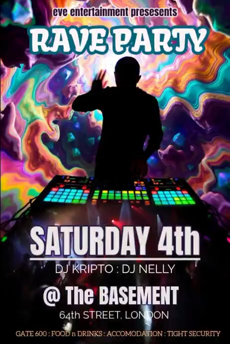 Black Rave Party Posters Template | PosterMyWall