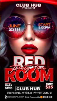 Black Neon Red Room Party Night Instagram Story template