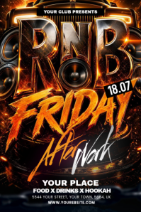 Sort RNB After Work Event Pinterest-grafik Template