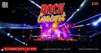 Black Neon Rock Concert Gambar Bersama Facebook template