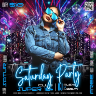 Black Saturday Party Message Instagram Template