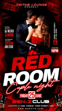 Black Neon Sexy Night Adult Party Instagram Story template