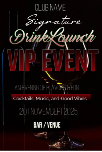 Black Neon Signature Drinks Launch  Poster Plakat template