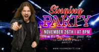 Black Neon Singing Party Gambar Bersama Facebook template
