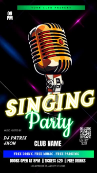 Black Neon Singing Party Instagram Reel Video template