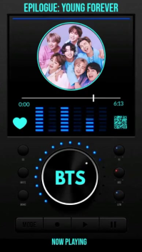 Black Neon BTS Bangtan Sonyeondan Song Now Playing  Instagram Story template