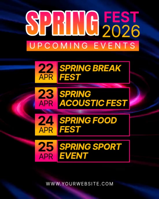 Black Neon Spring Festival Events Instagram Portrait Video Template ...