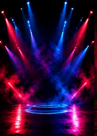 Black Neon Stage Lighting A6 template