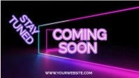 Black Neon Stay Tuned Coming Soon Video Intro  Digital Display (16:9) template