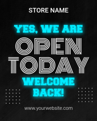 黑色 Store Reopening Instagram Portrait Template