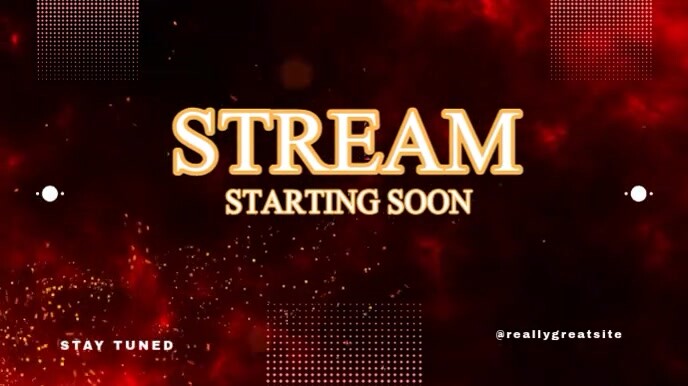 Black Neon Stream Starting Soon Video Digital Display (16:9) Template ...