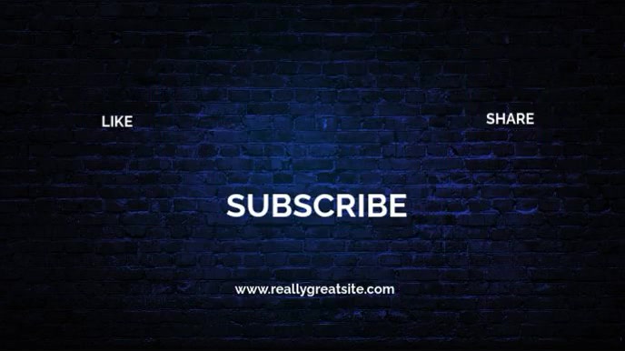 Black Neon Subscribe Youtube Video Digital Display (16:9) Template ...