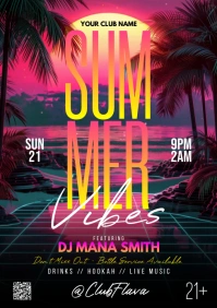 Black Neon Summer A5 template